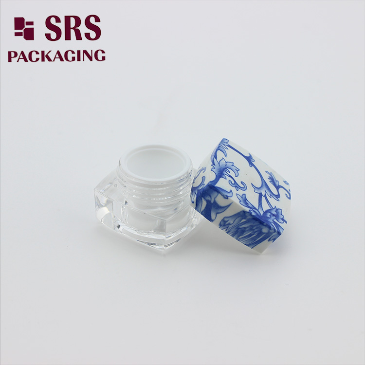 J050 SRS Wholesale Square Acrylic Cosmetic Nail Jars 10g